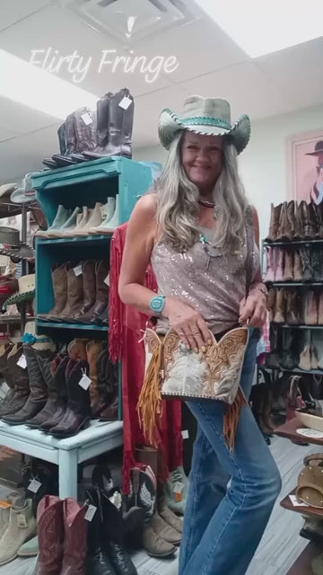 Bucket Bag Cowboy Boot Fringe Purse BK141